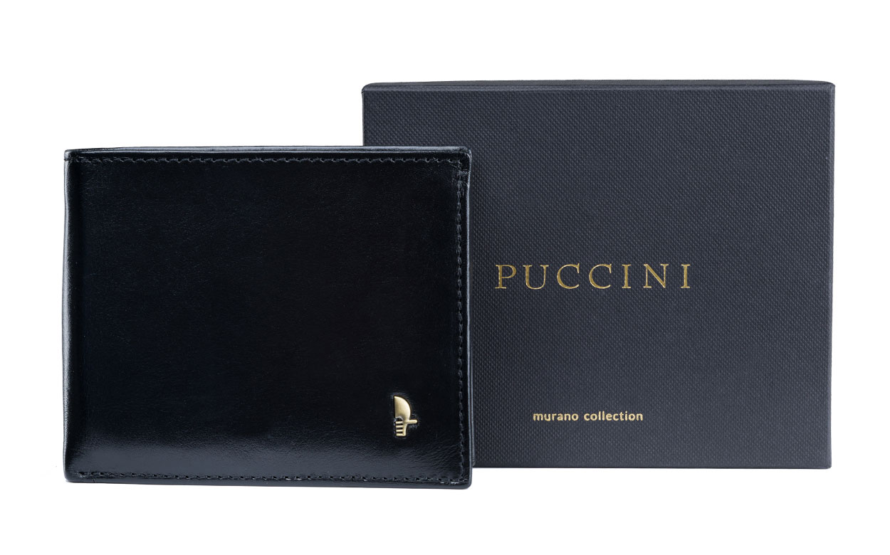 Puccini pánská kožená peněženka MU1694 černá