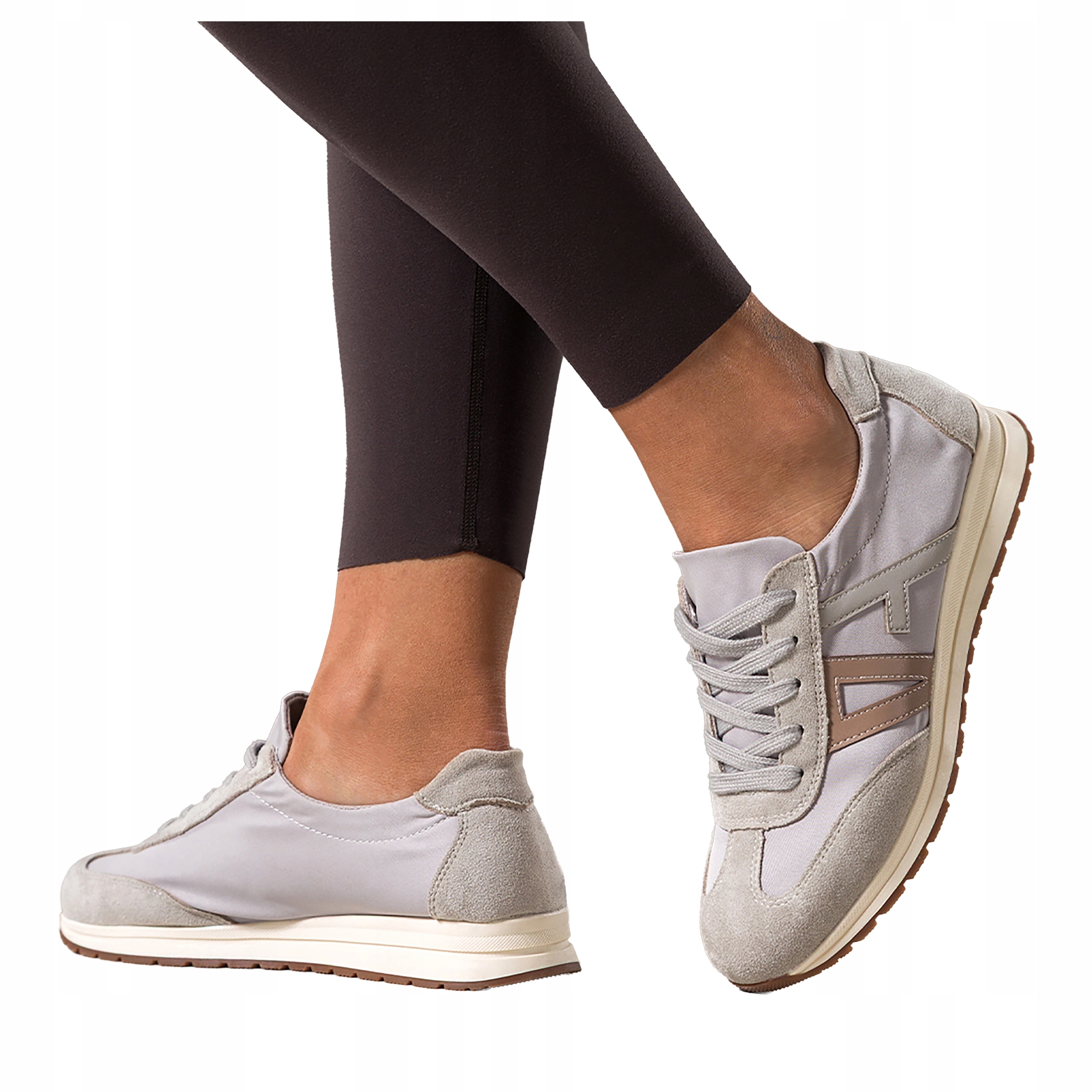 Šedé dámské šněrovací tenisky Béžové vložky Pohodlné Sportovní vel. 41