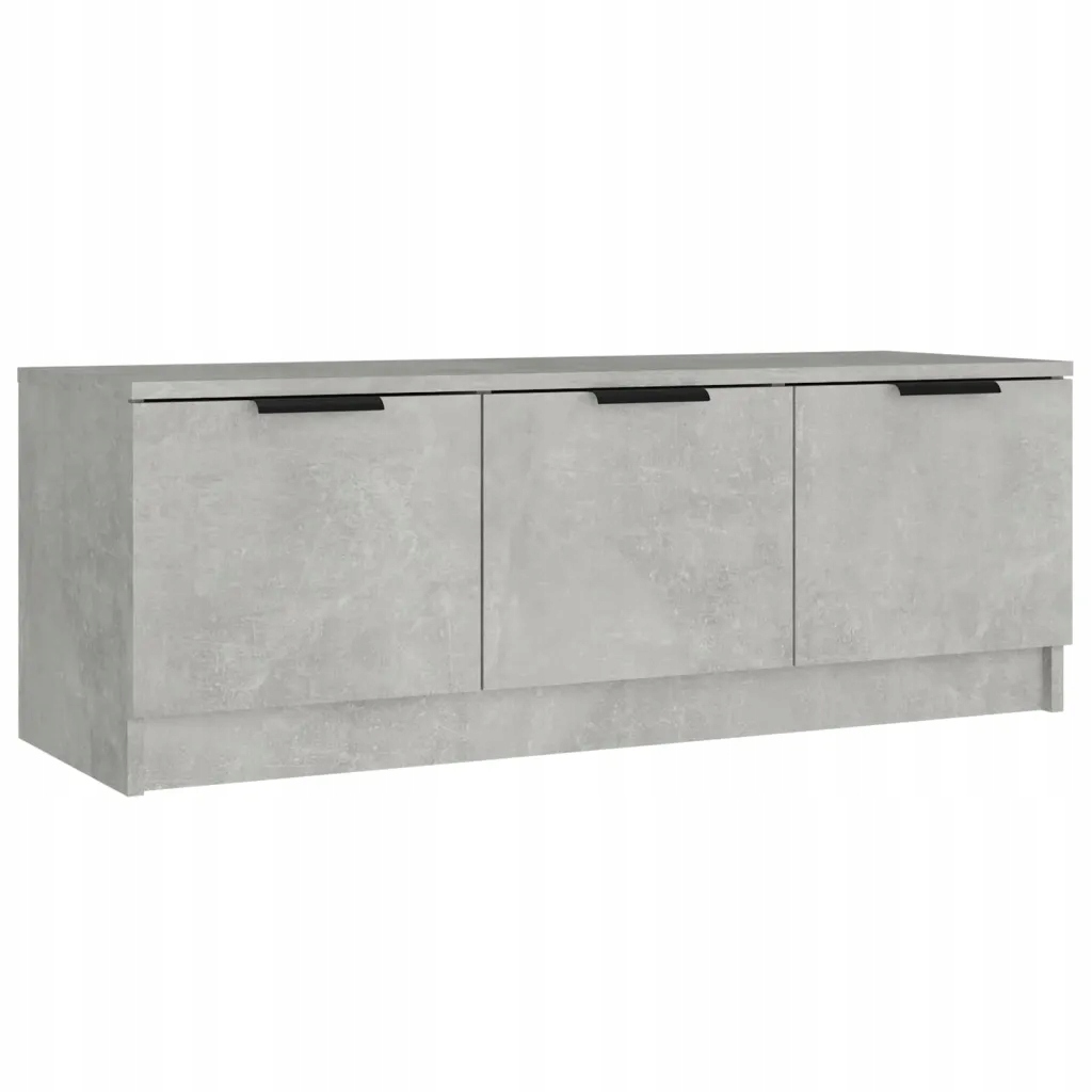 Skříňka pod televizor z dřevěného materiálu, šedá barva betonu, 102x35x3