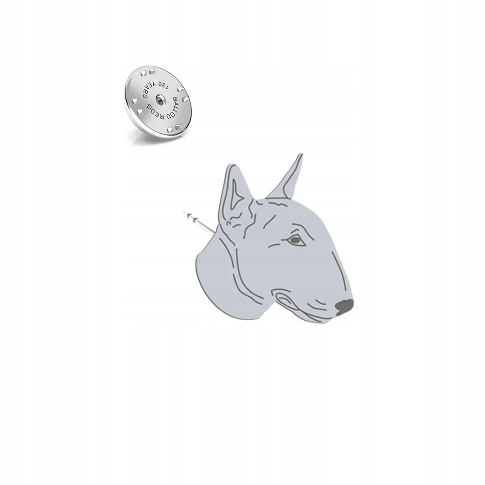 Odznak Stříbrná Miniature Bull Terrier 925 Dárek Žena Dedikace Bonus