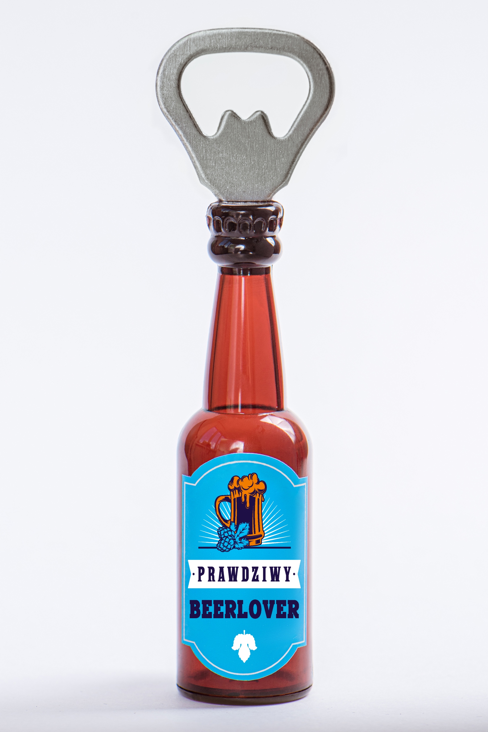 

Otwieracz do piwa z napisem: Prawdziwy Beerlover