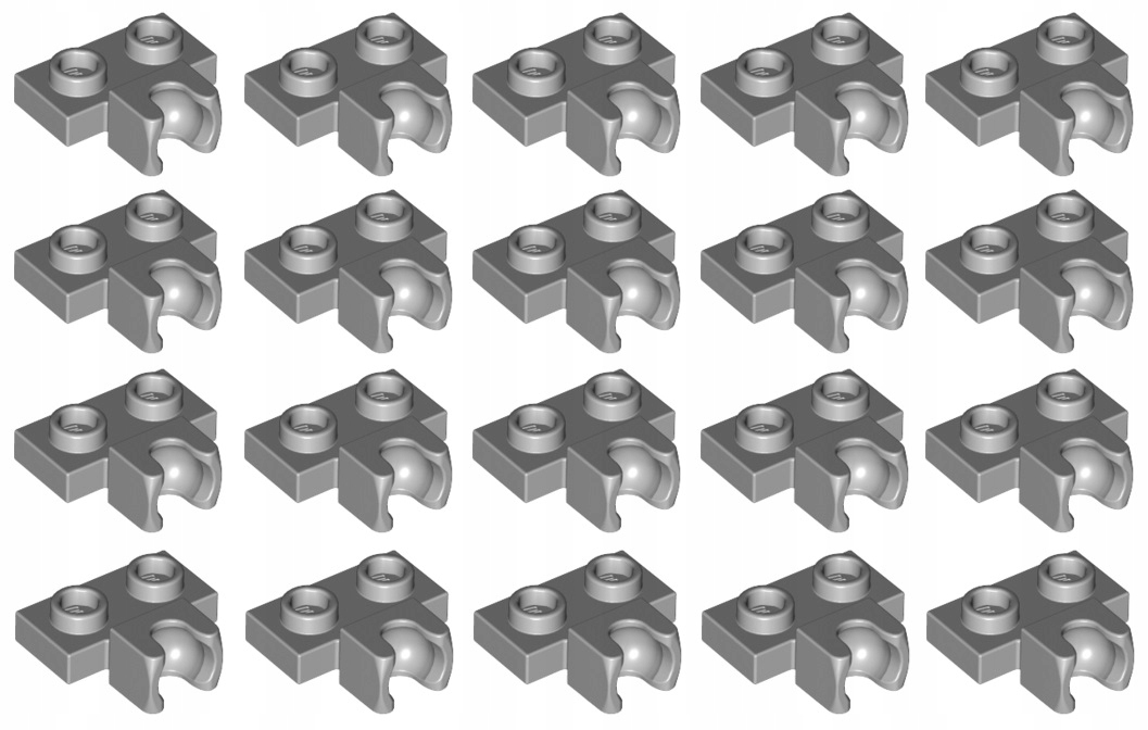 

Lego płytka z zaczepem 1x2 j.szara 20 szt. 14704 N