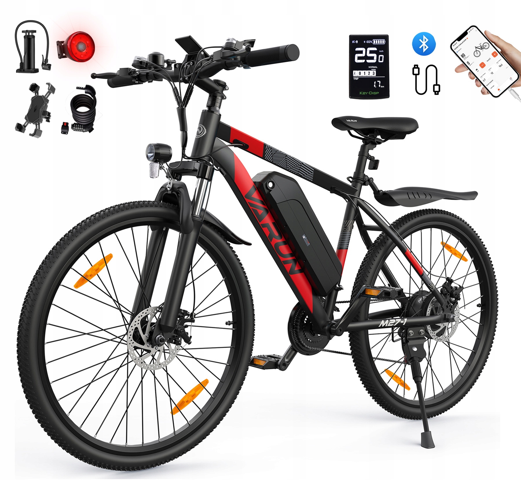 Męski rower elektryczny górski 27,5” 48V 13Ah 250W 100KM 21-biegowa Z App