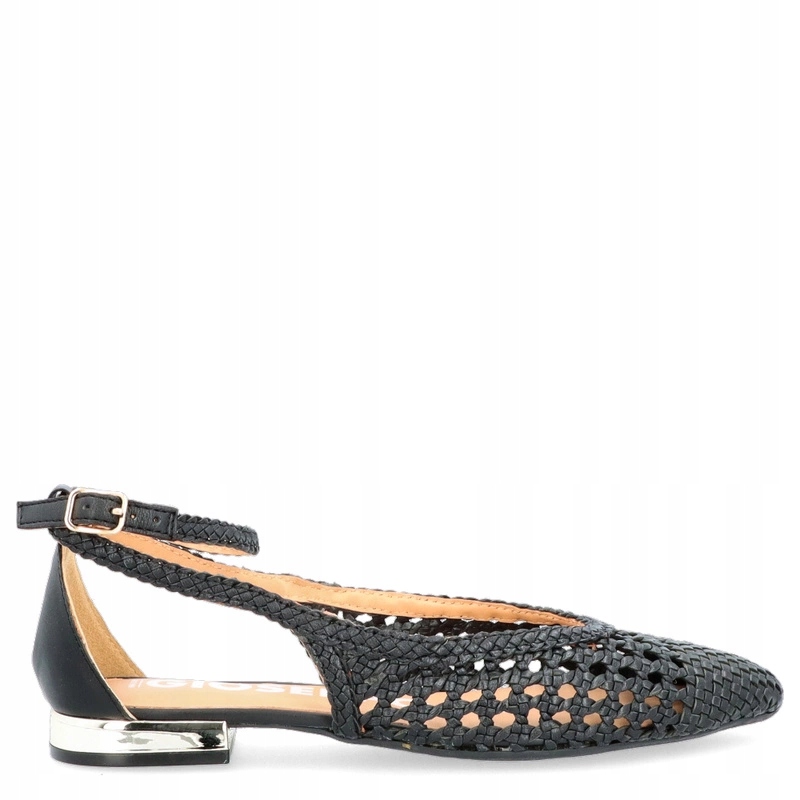 Ažurové baleríny z kůže Gioseppo 62109 Černé 38