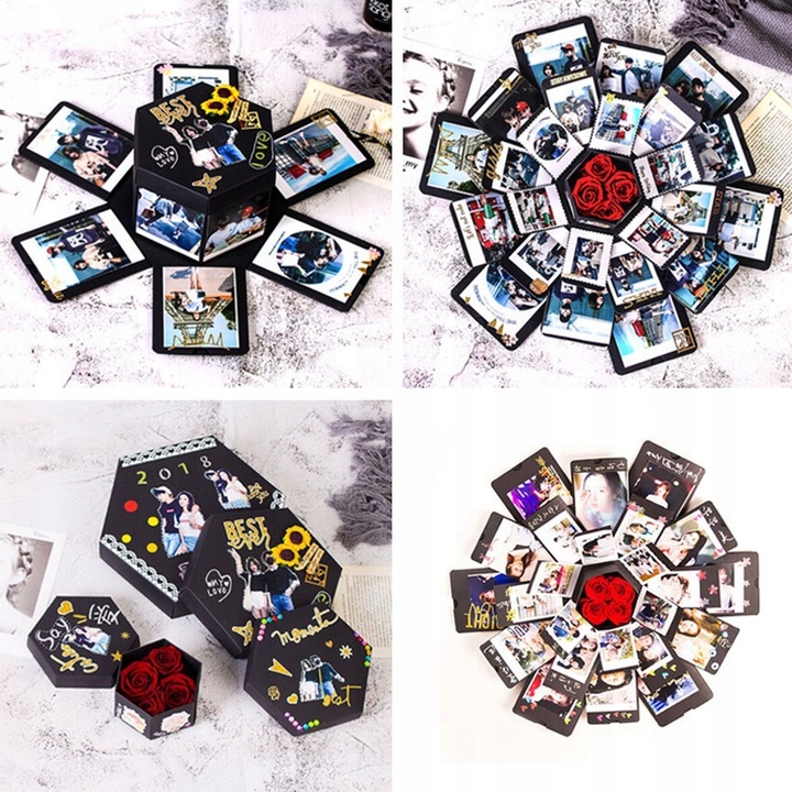 VALENTIN NAPI AJÁNDÉK MEGLEPETÉS BOX DIY NEKI Alkalmazott technika scrapbooking