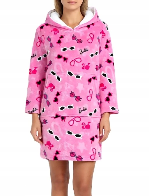 Dámská Mikinová Deka Barbie Deka S Rukávy, Mikinový Župan Barbie Oversize