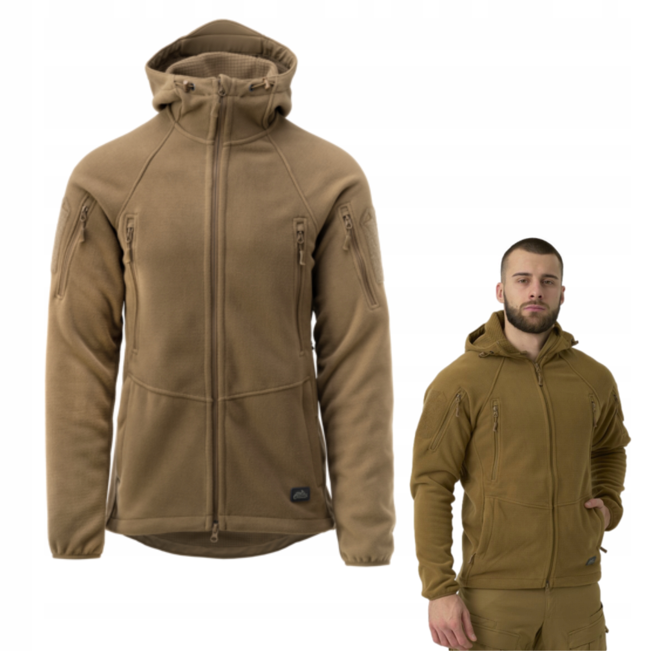 Pánská Mikina S Kapucí Rozepínací Fleece Helikon Patriot MK2 Coyote L