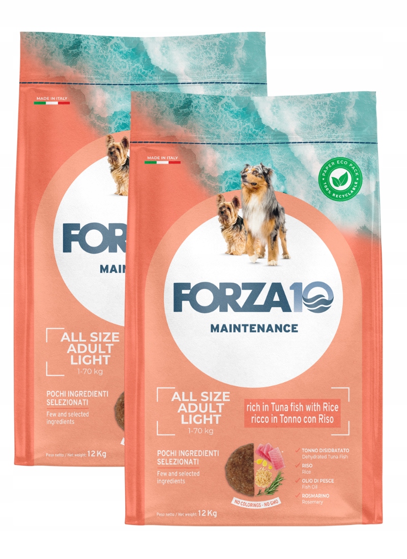 Forza10 Light Maint. pes Monoproteinový bohatý na tuňáka s rýží 2x12 kg