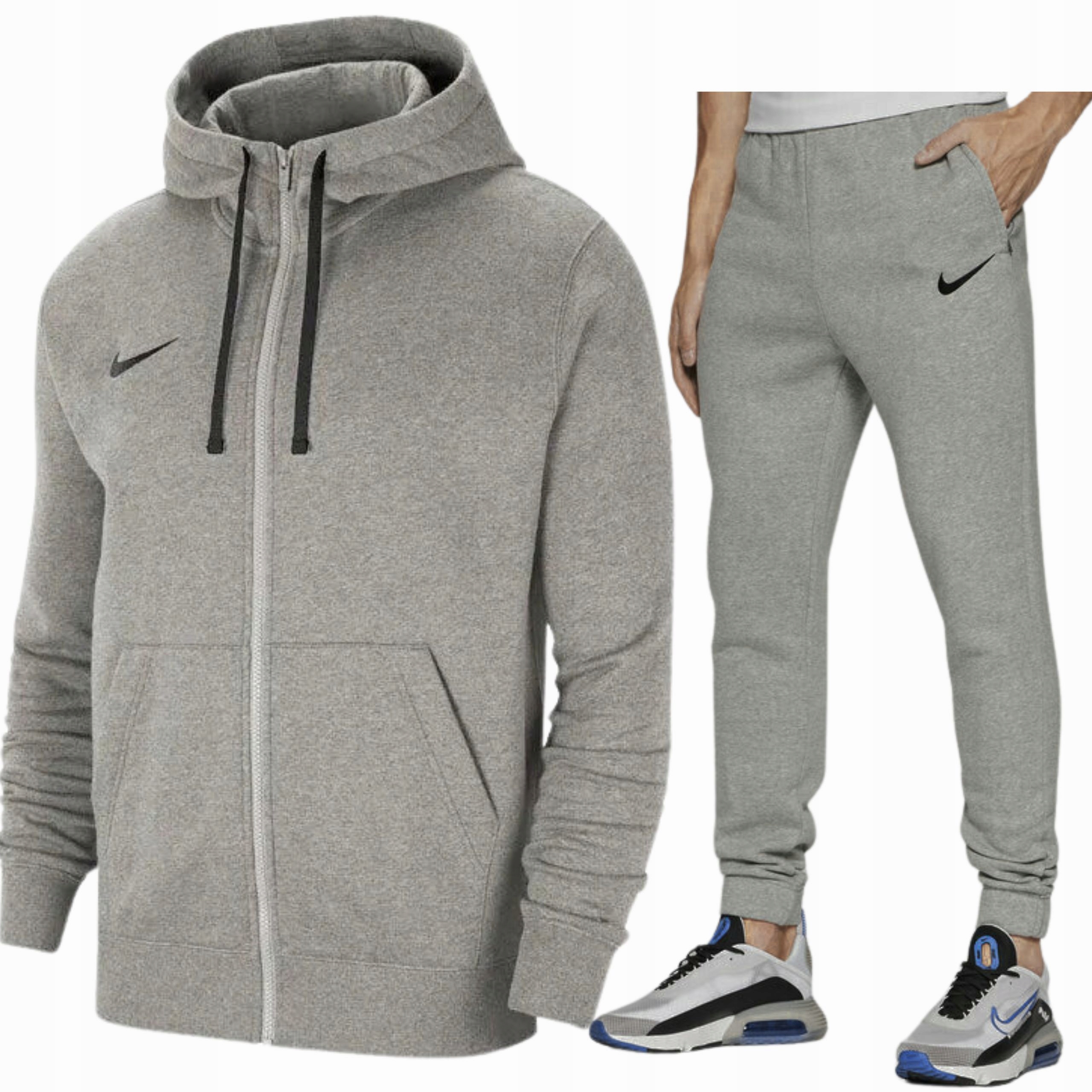 Nike dres męski komplet dresowy spodnie bluza bawełna Rozpinana XL Szary