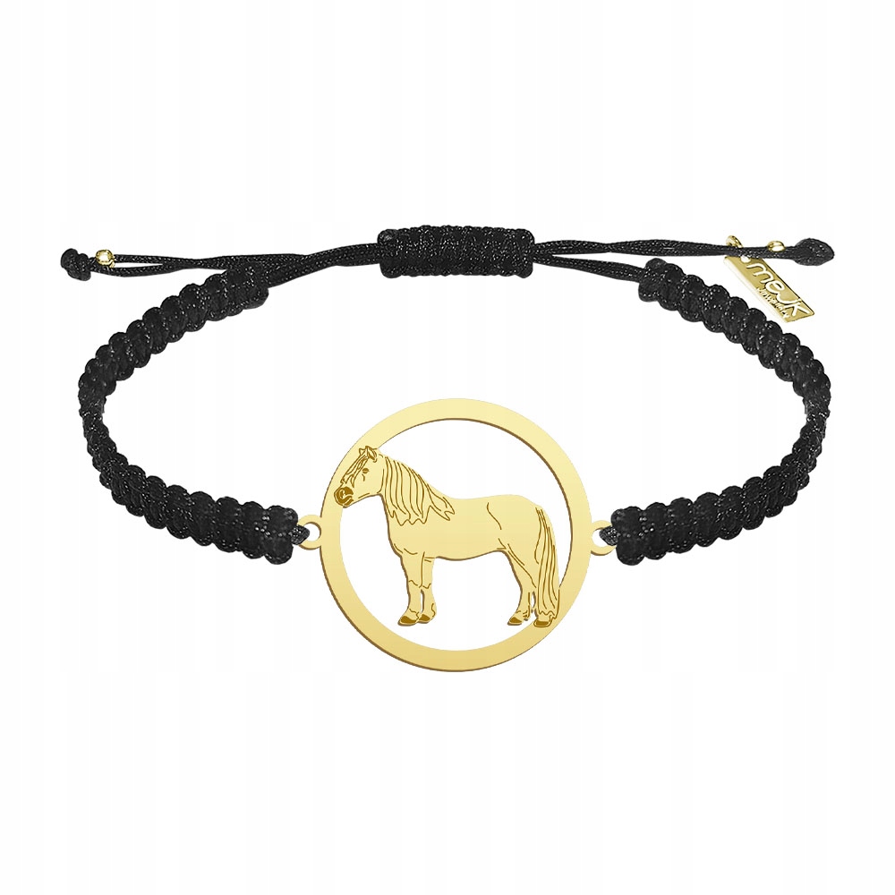 Zlatý náramek s koněm Haflinger 925 Makramé Dárek Šperky Gravírování
