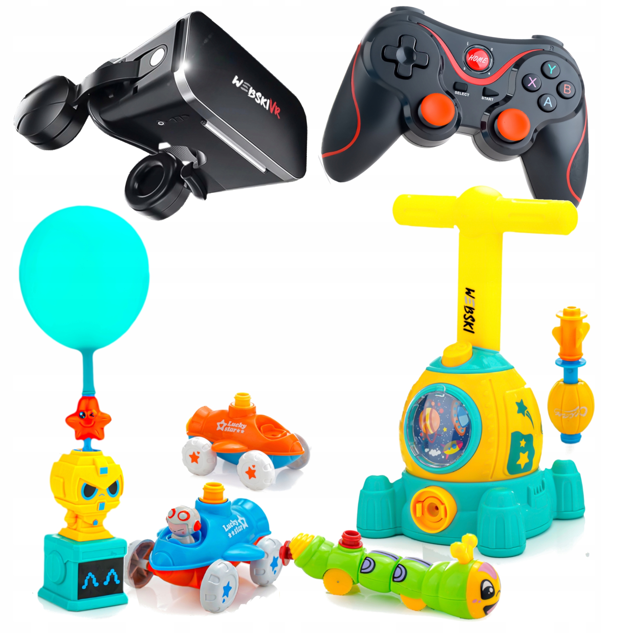 Brýle Vr 3D 360 Stupňů Gamepad Pneumatický Vystřelovač Balónků