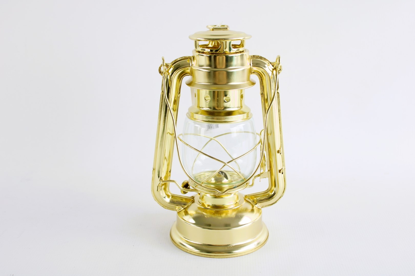 

Stylowa Lampa Naftowa Z Knotem Stal Złota 24cm.