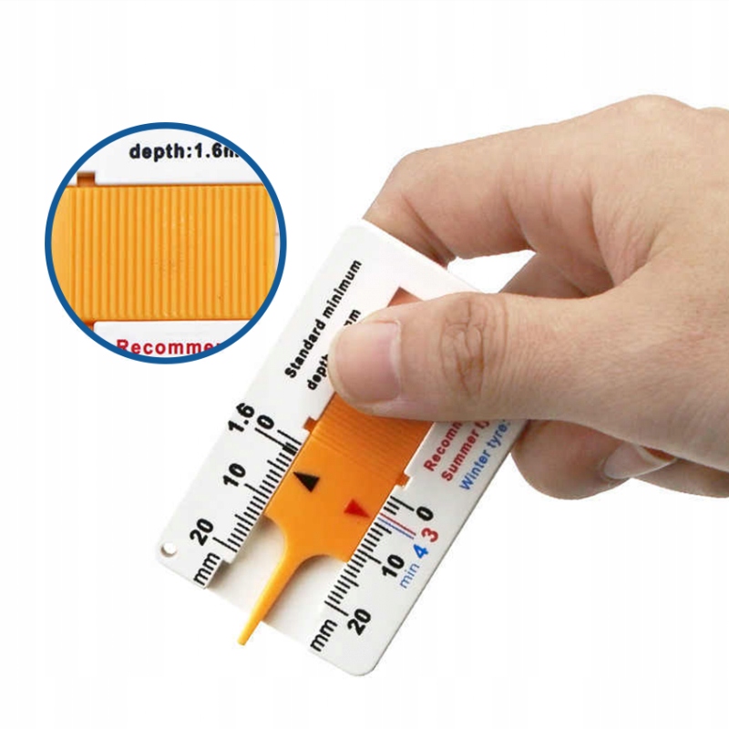 MIERNIK MIARKA TESTER GŁĘBOKOŚCI POMIARU WYSOKOŚCI BIEŻNIKA OPON Marka inna