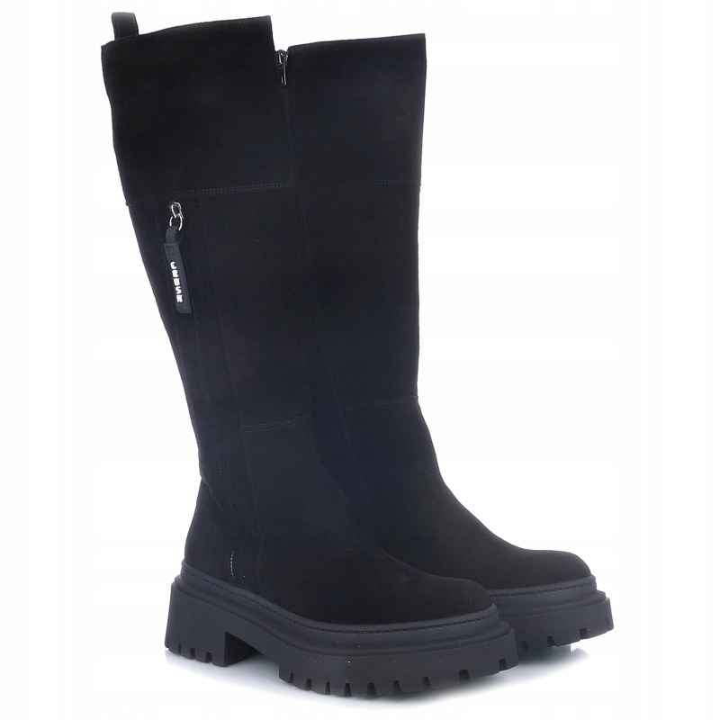 Dámské kozačky Nessi 24686 černé 19 černá Kůže Velur VEL.37