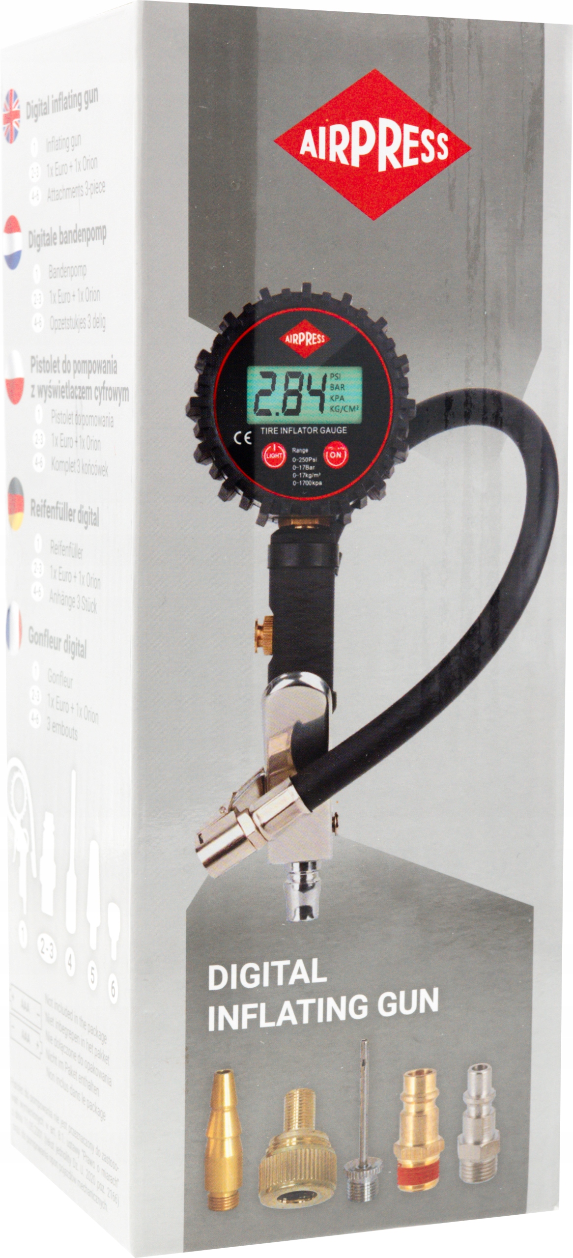 PISTOLET POMPOWANIA POMPKA MANOMETR CYFROWY 10 bar Producent code 42064