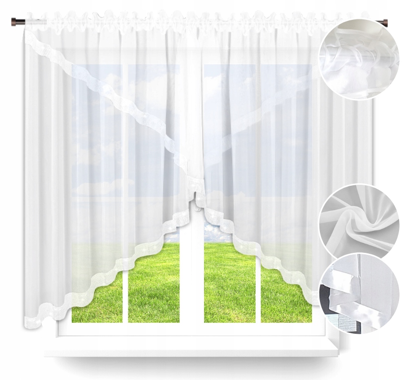 

Firana Gotowa Woal 400x150 Lamówka Różne