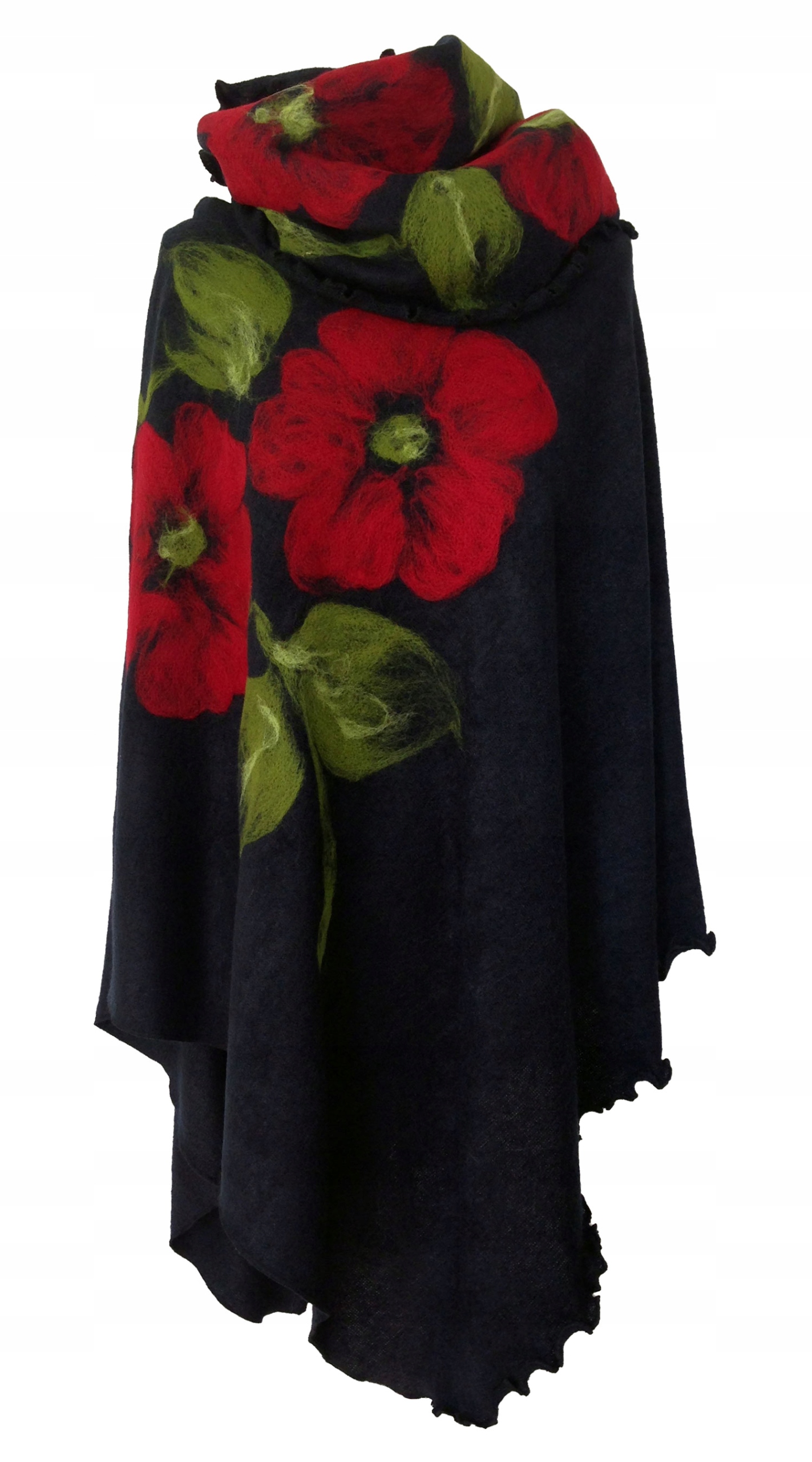 

Ponczo komin malowane wełną wzór dzianina 159