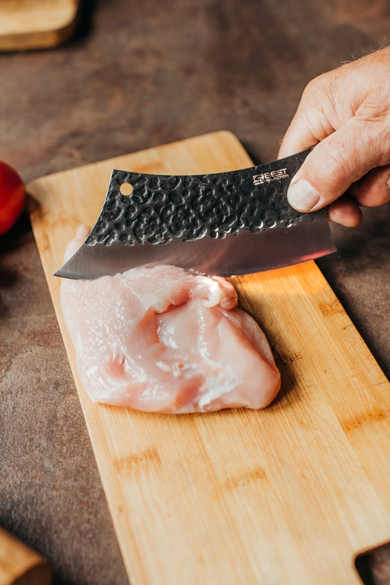 NÓŻ Szefa Kuchni JAPOŃSKI Ostry Kuchenny Do Mięsa i Warzyw, TASAK Rzeźniczy Waga produktu z opakowaniem jednostkowym 0.4 kg