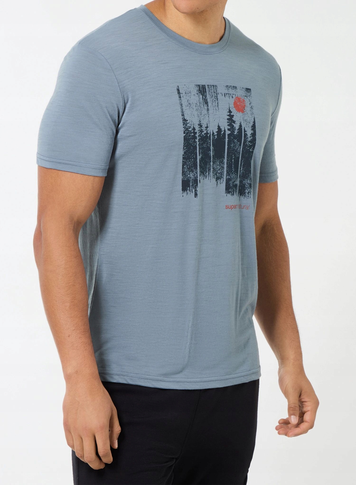 Merino tričko Super.natural Wonder Wald Tee flint stone/blueberry M