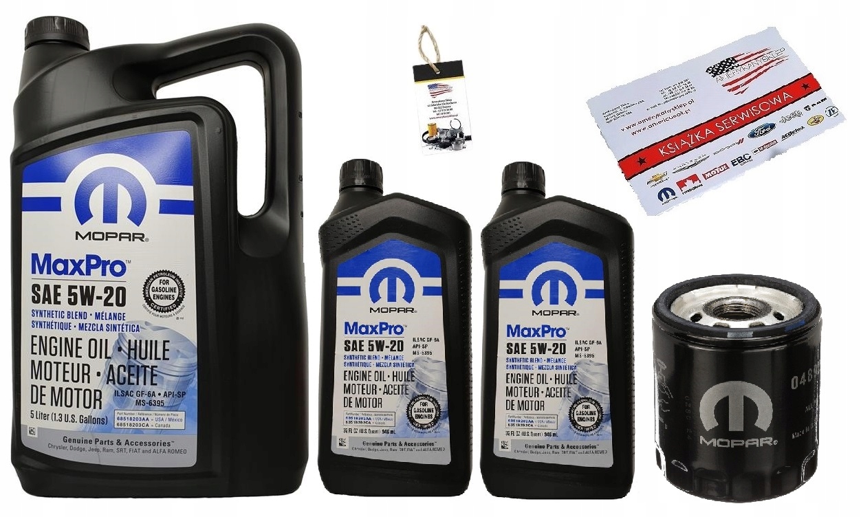MOPAR 5W20 7L + FILTR 4892339AA + GRATISY