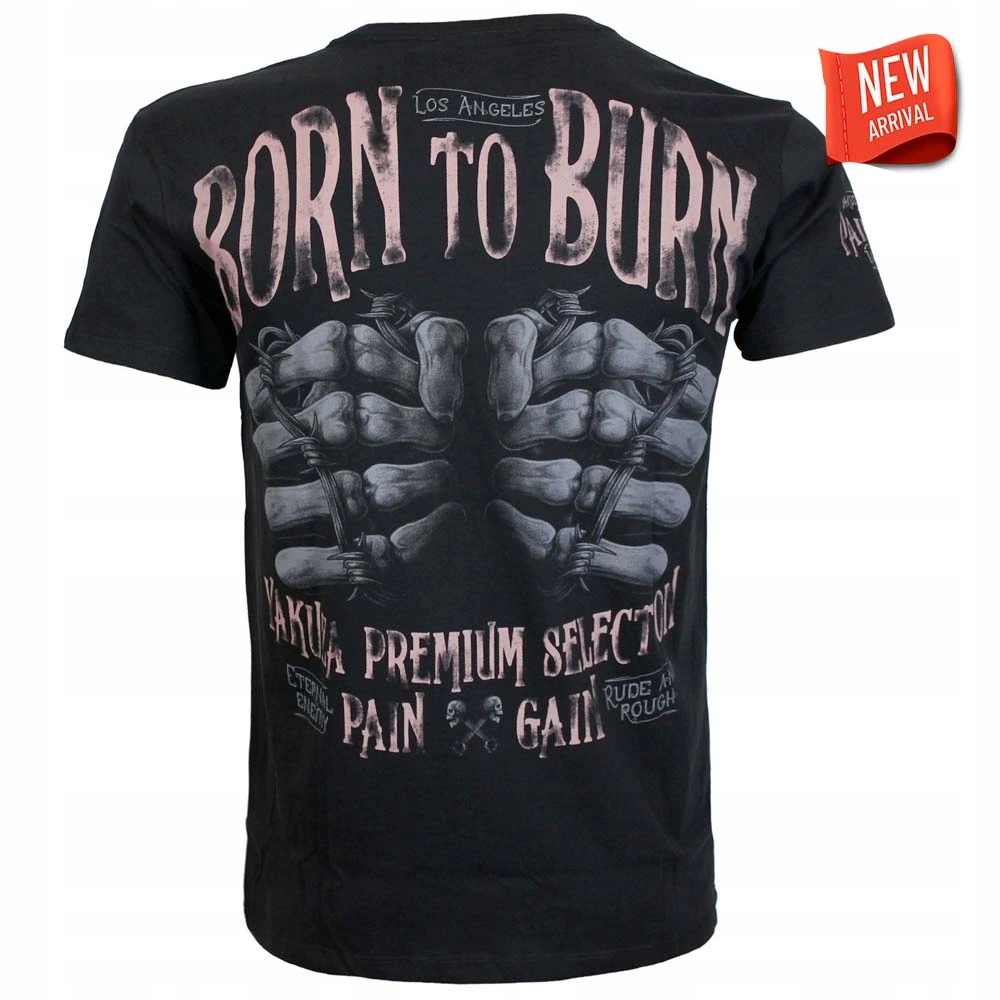 Tričko Yakuza Premium 3915 černé Pain and Gain, Born to Burn