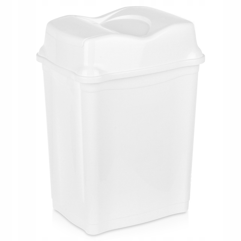 Odpadkový Koš 28L 34,5X26X49,5CM Plast Bílý Sklopný Kryt