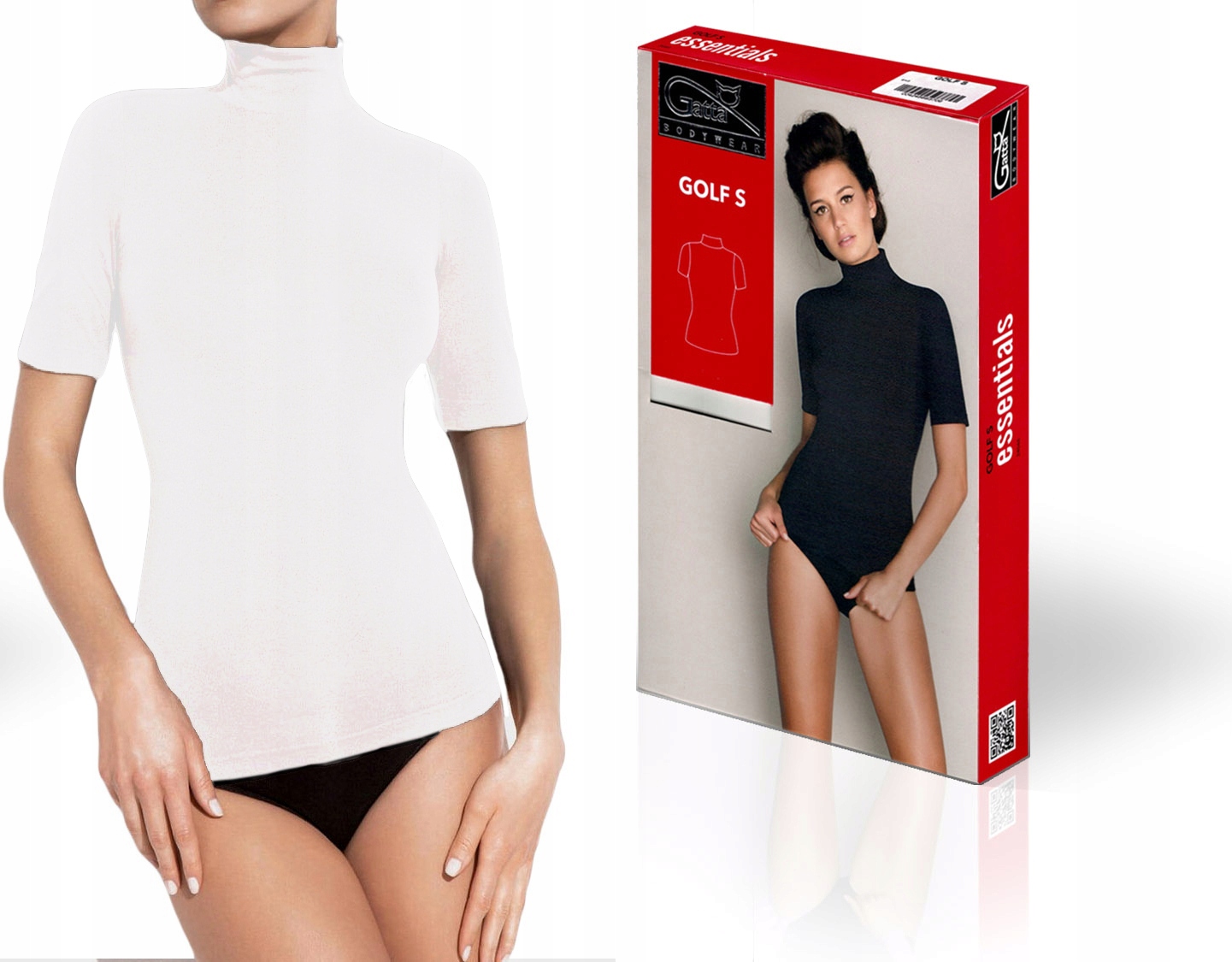 

Gatta Golf S bezszwowy z krótkim rękawem, biały, L