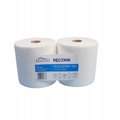 RĘCZNIK PAPIEROWY CZYŚCIWO CELULOZOWE 2 szt 200m BARDZO CHŁONNY WYDAJNY