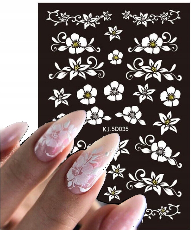 

Naklejki Na Paznokcie Samoprzylepne Kwiaty KJ5D035