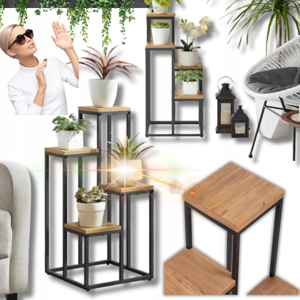 Držiak Na Kvetináč Regál Na Kvety Rastliny Stojan Na Police Organizér Na Kvety Loft