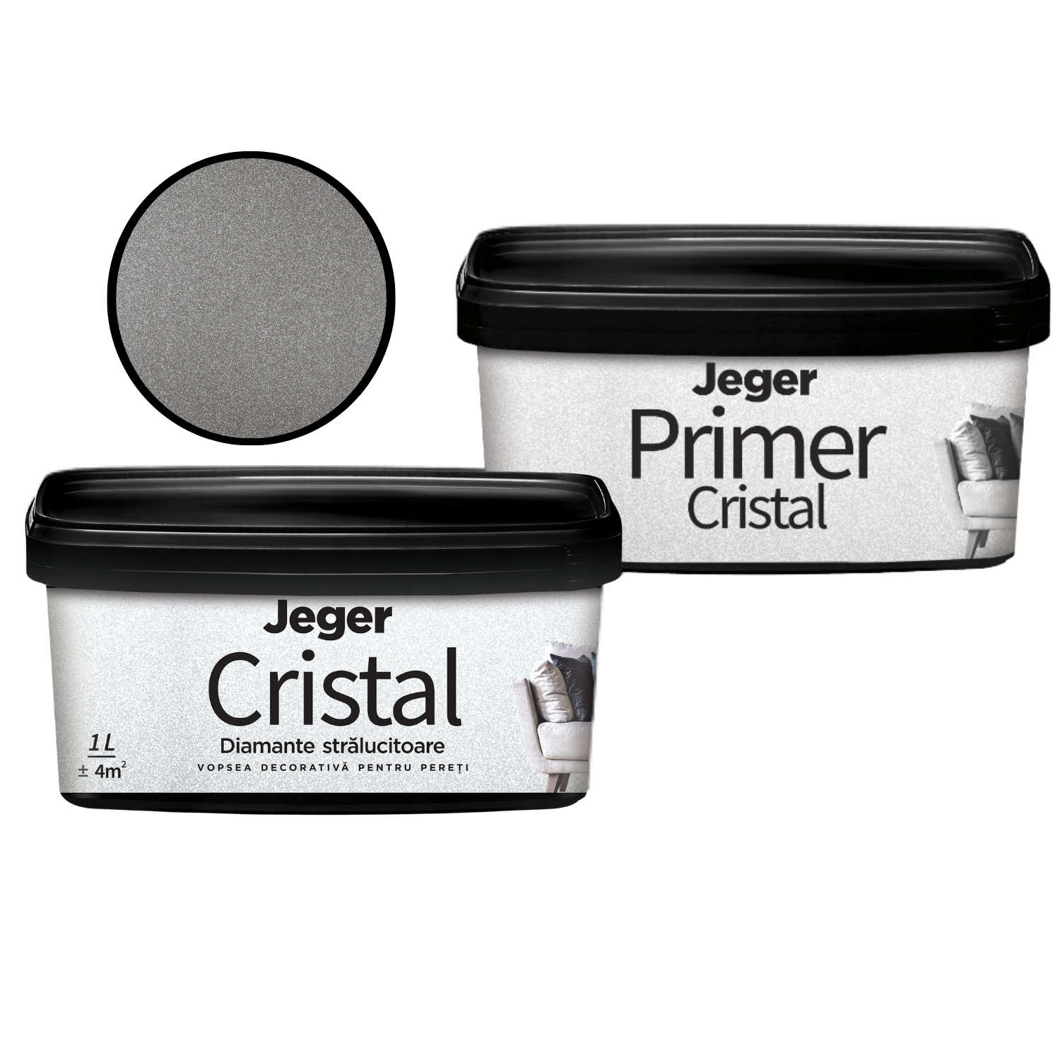 Dekorativní sada Brokátový nástěnný efekt Cristal Damiano Primer Cristal