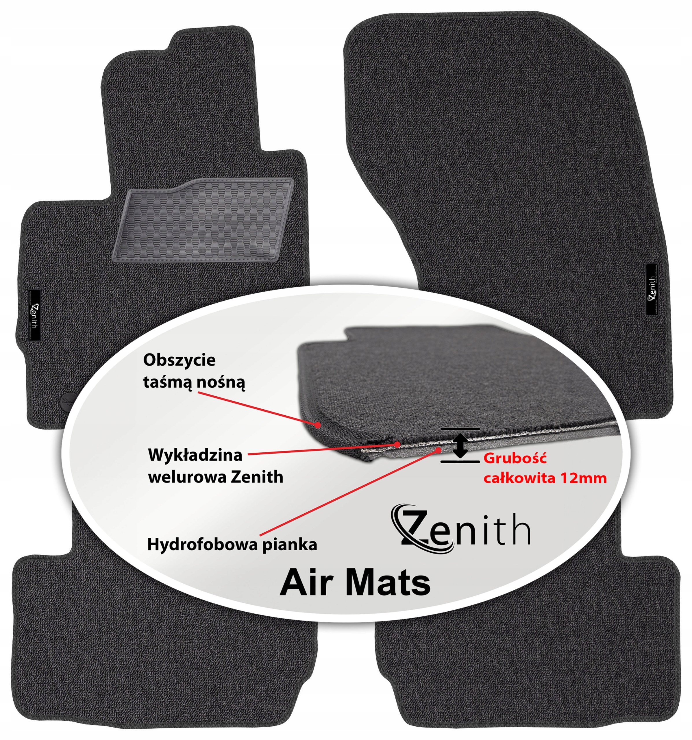 Outlander II 5os 2007-2012 Velúrové koberčeky do auta Zenith Air Mats