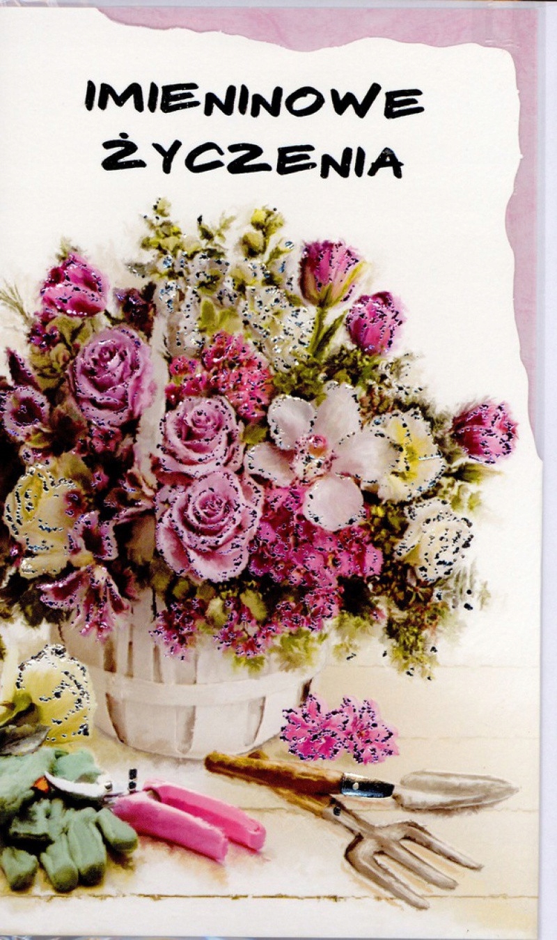 KARTKA IMIENINOWA Z KOPERTĄ DLA NIEJ OZDOBNA