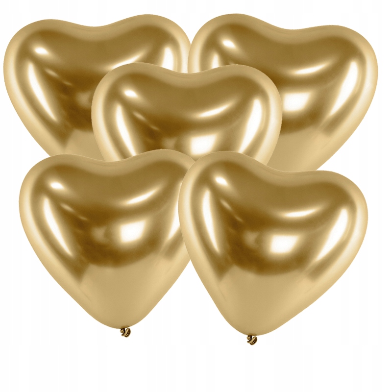 

Balony Serca Glossy Złote Walentynki Ślub 5szt.