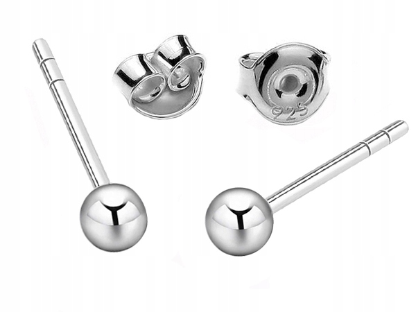 

Srebrne Kolczyki Kulki 3mm ZB1