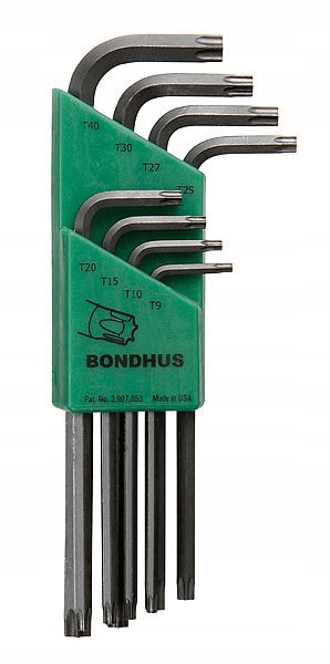 Bondhus Zestaw kluczy długich Tx Torx BO31834 T9 T10 T15 T20T25T27T30T40