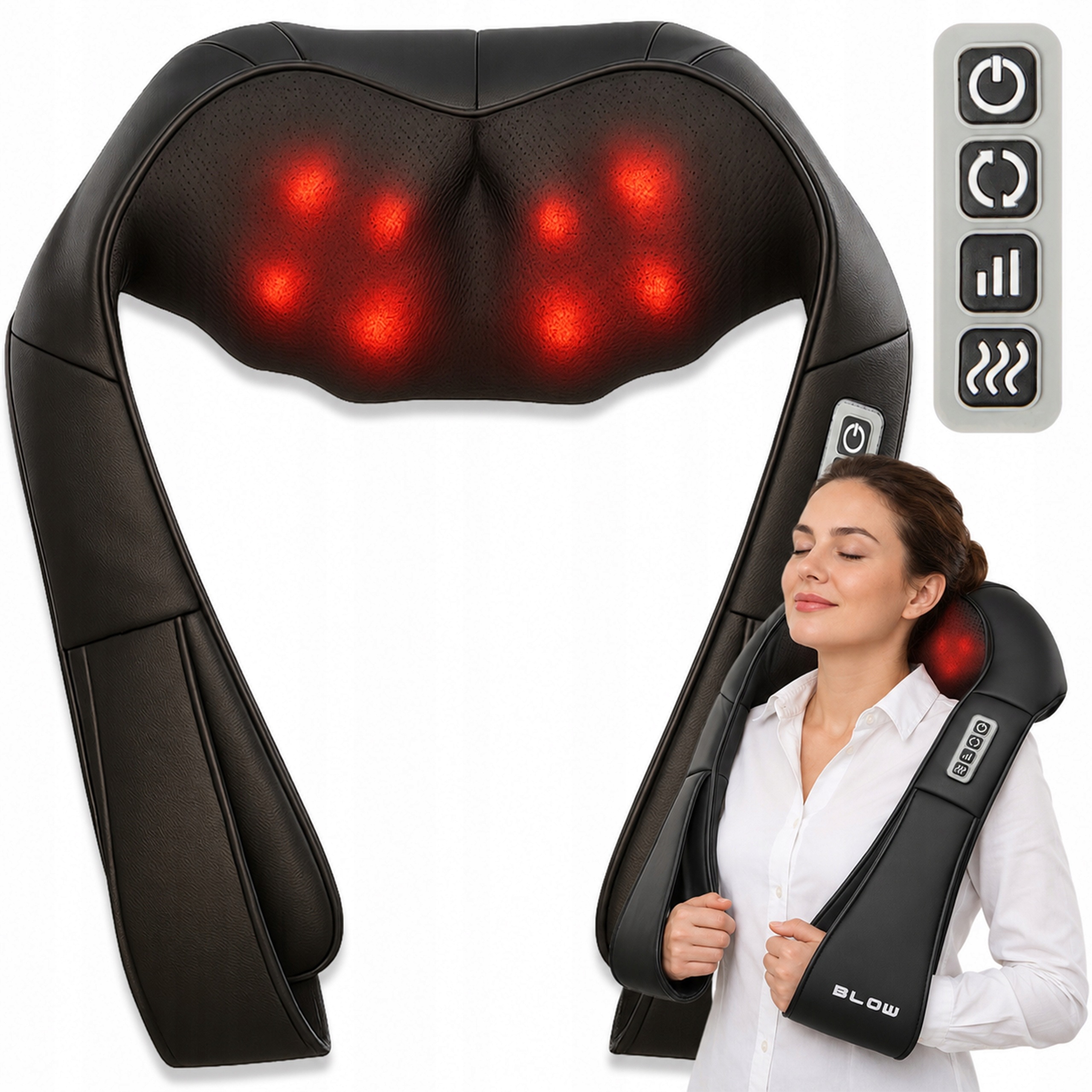 Masażer Shiatsu Poduszka Masująca Do Karku Pleców Ramion Ciała Podgrzewanie