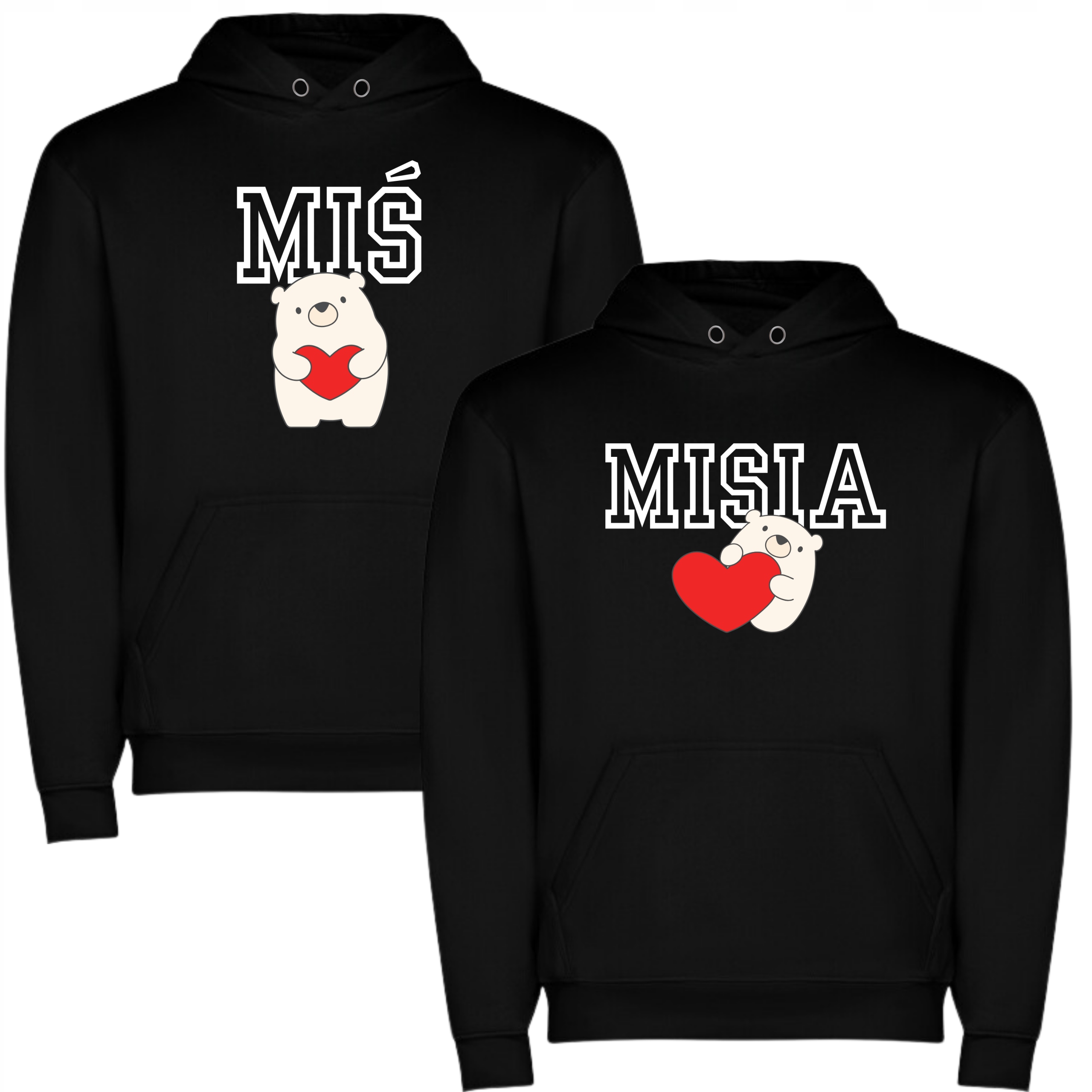 2 Mikiny Pro Páry Medvídek King Queen Dárek K Valentýnu Komplet