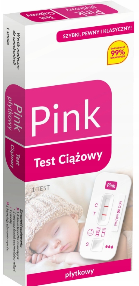 

Test ciążowy Pink-test płytkowy Dokładny 99,9%