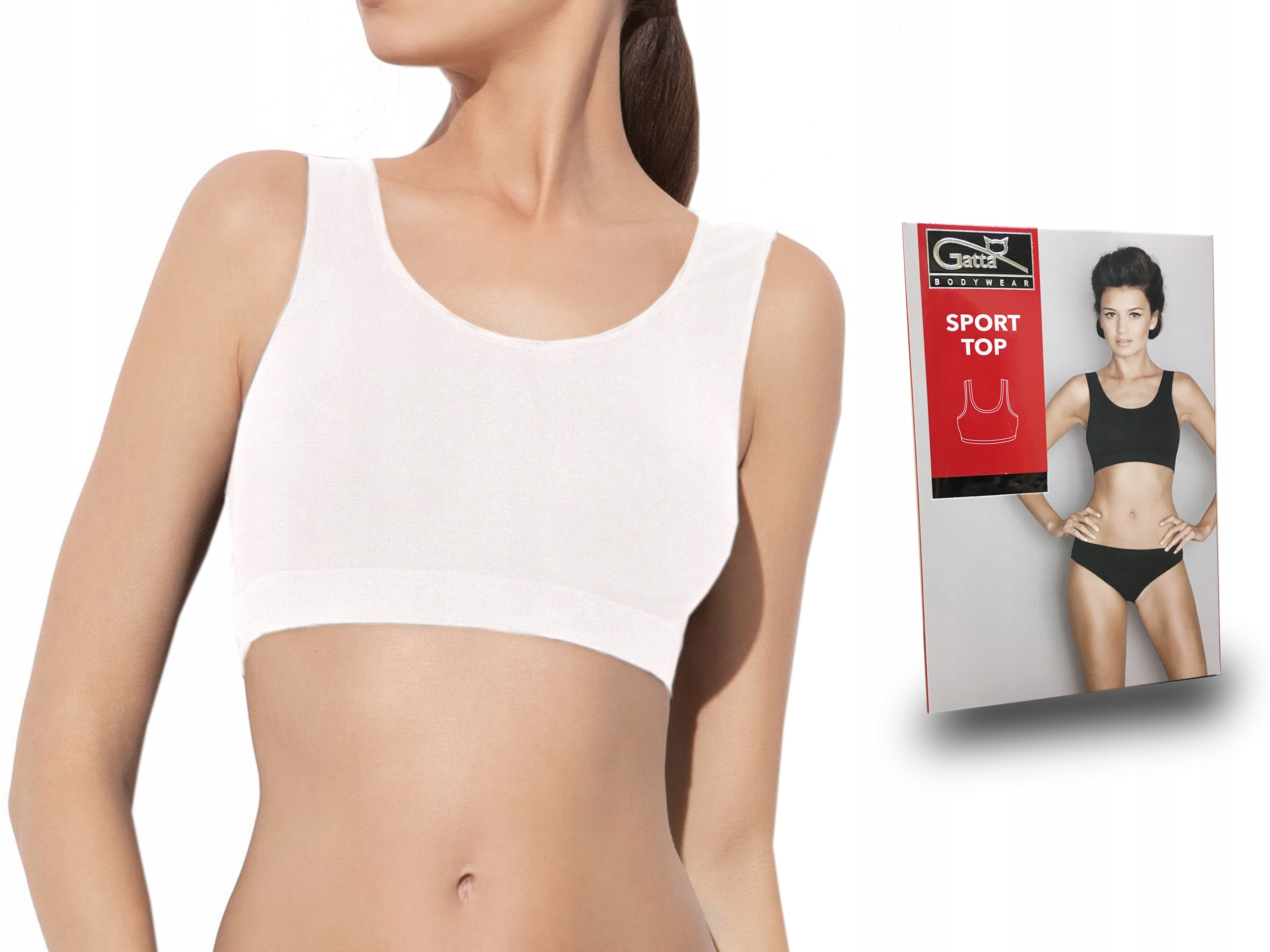 

Gatta Sport Top biustonosz bezszwowy, biały, L