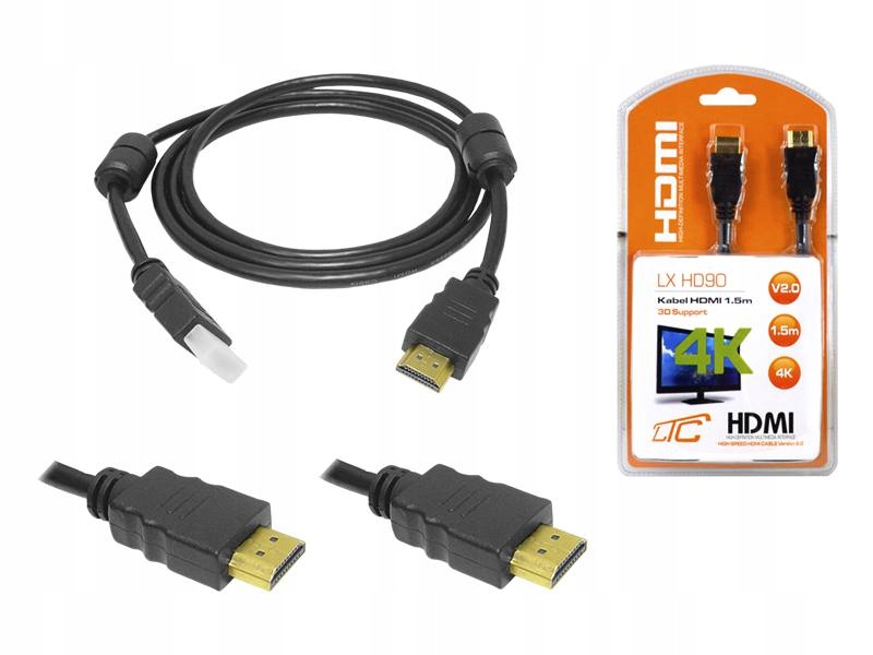 Kabel HDMI-HDMI v2.0 1,5m 4K 3D pozłacany EAN (GTIN) 5907760639622