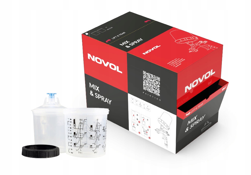 Kubki lakiernicze NOVOL Mix&Spray 800ml 125µ
