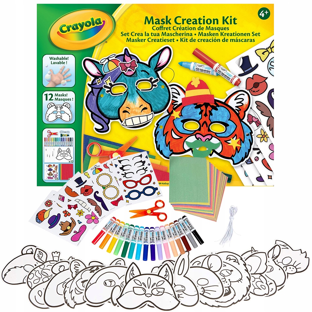 ZESTAW DO TWORZENIA 12 MASEK ZWIERZĄT DLA DZIECI