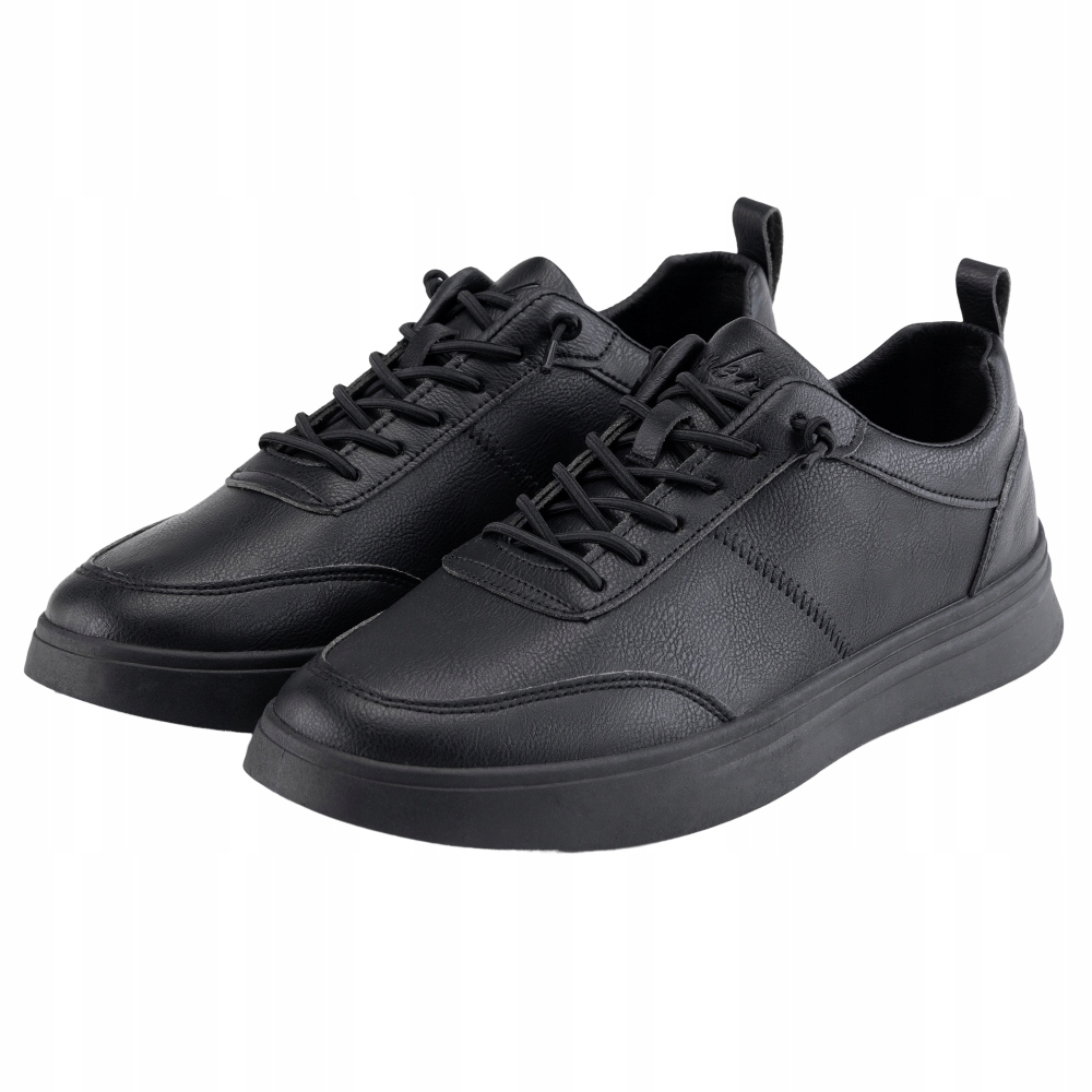 Pánské monochromatické boty s prošíváním, černé Ombre OM-FOCS-0159 V4 42