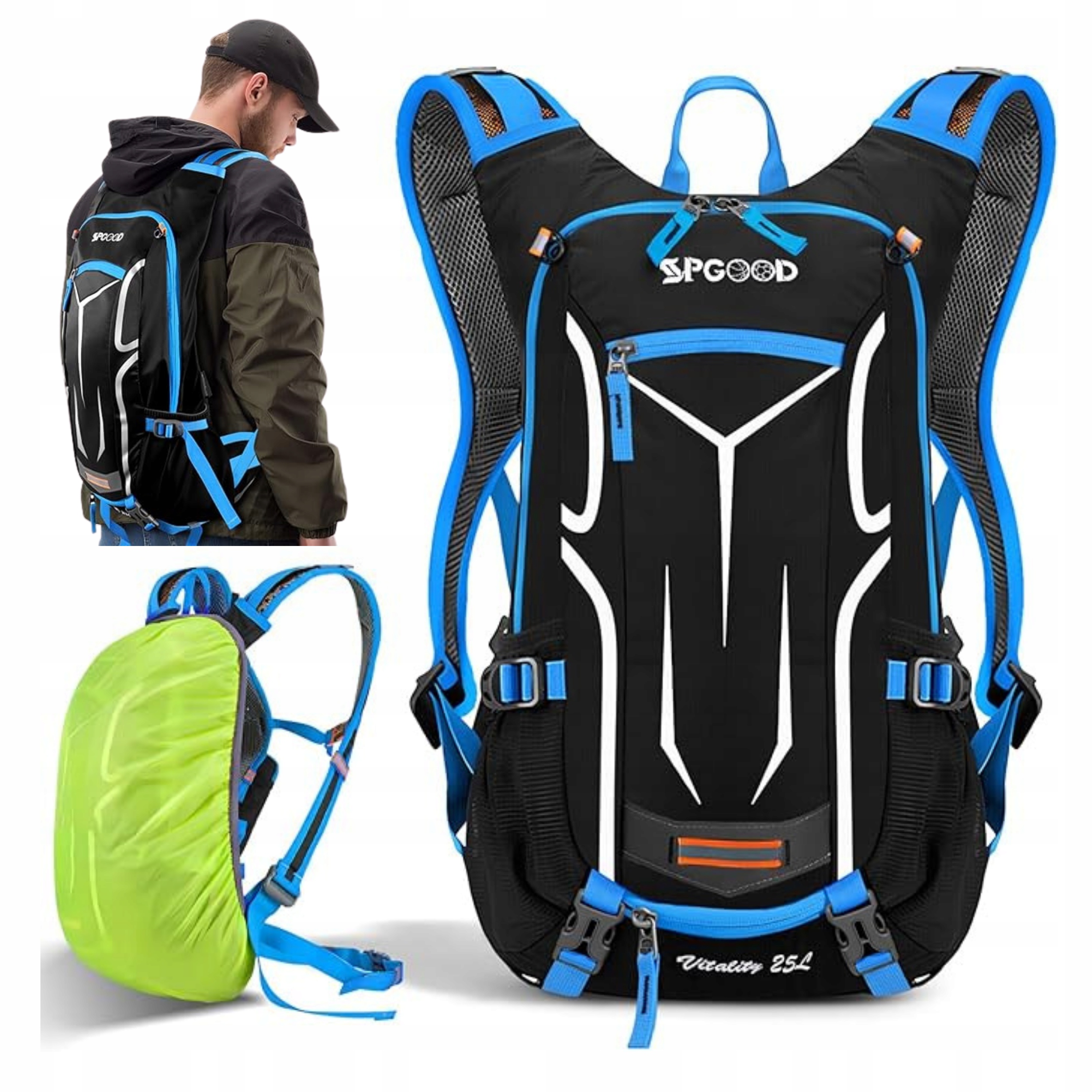 Plecak Sportowy Rowerowy Górski Turystyczny Wielofunkcyjny 20 L Czarny