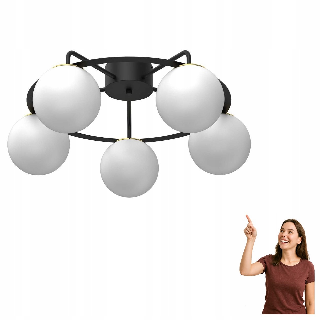 Stropní svítidlo Luminex Ballo 5669 s pětiplamennou kulou