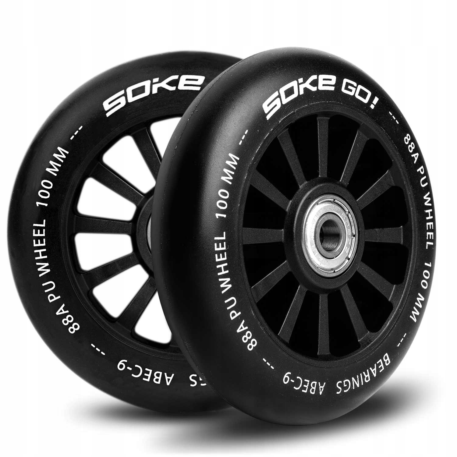 Kółka do hulajnogi 100 mm czarne 2 szt