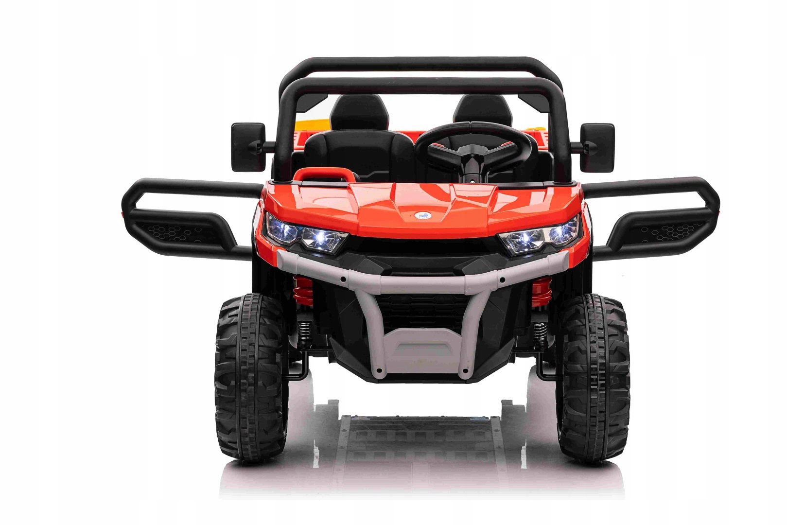 Auto na akumulator Ciężarówka Wywrotka 4x4 Miękkie koła Skóra Usb Tablice