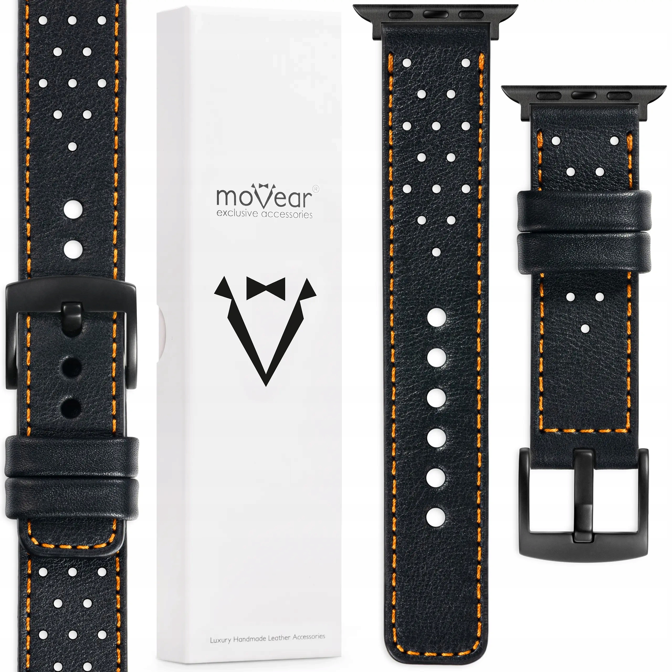 Kožený řemínek pro Apple Watch 10 9 8 7 6 5 Se Ultra Premium Handmade Movear