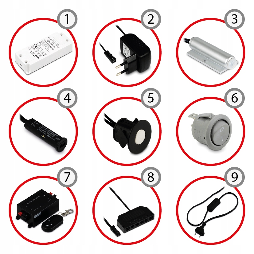 LAMPA PODSZAFKOWA LED CZARNA RAMKA CHROM OŚWIETLENIE NAD BLAT PREMIUM LOFT Moc 2 W